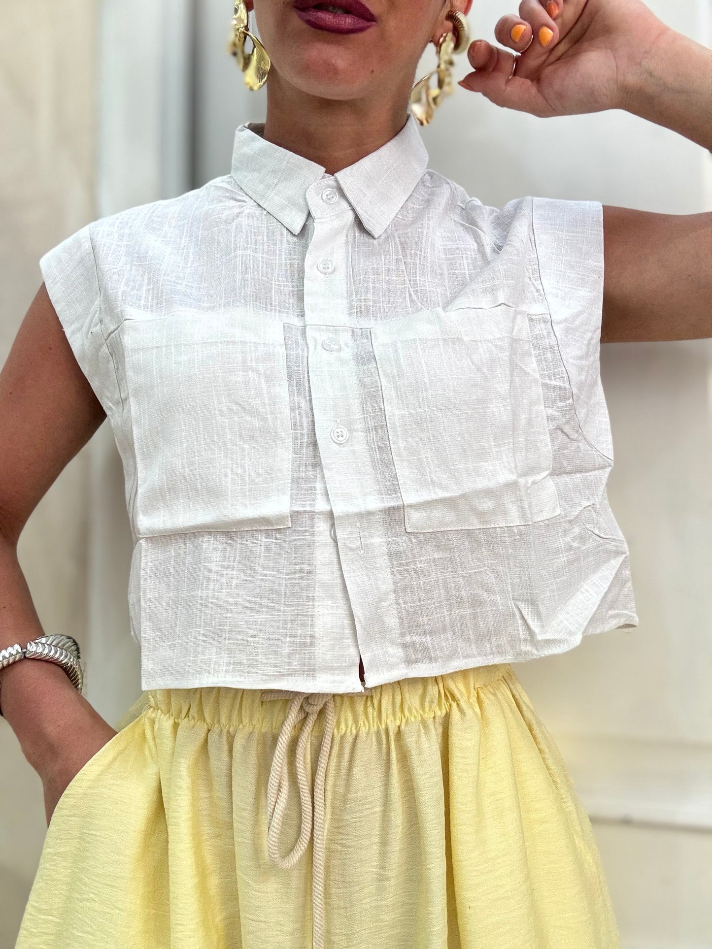 Camicia CROP lino