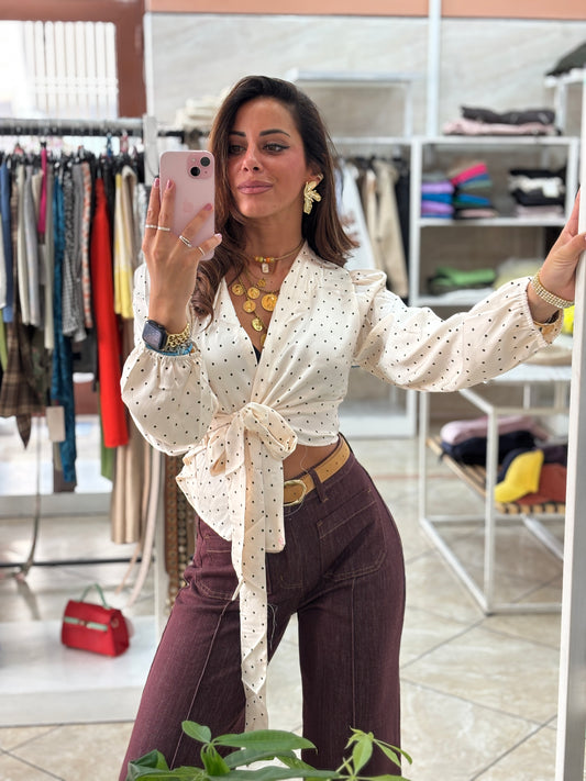 Crop cami pois