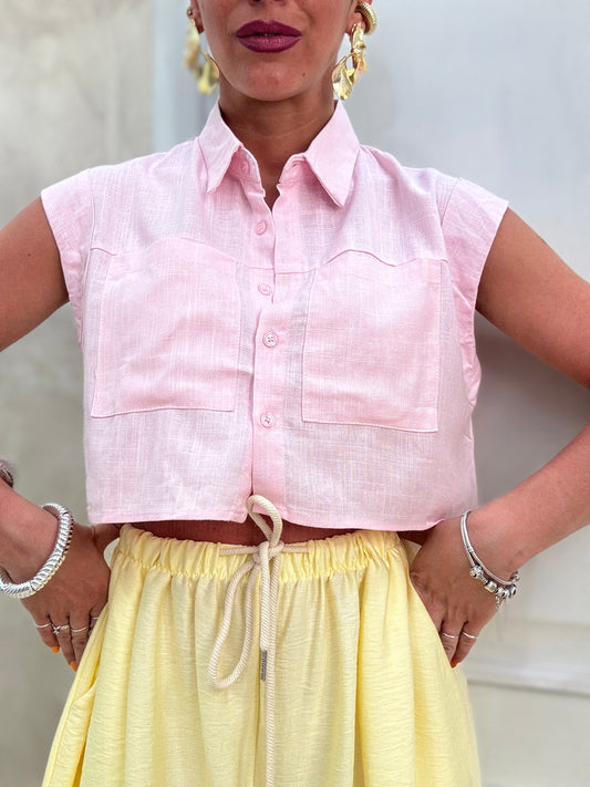 Camicia CROP lino