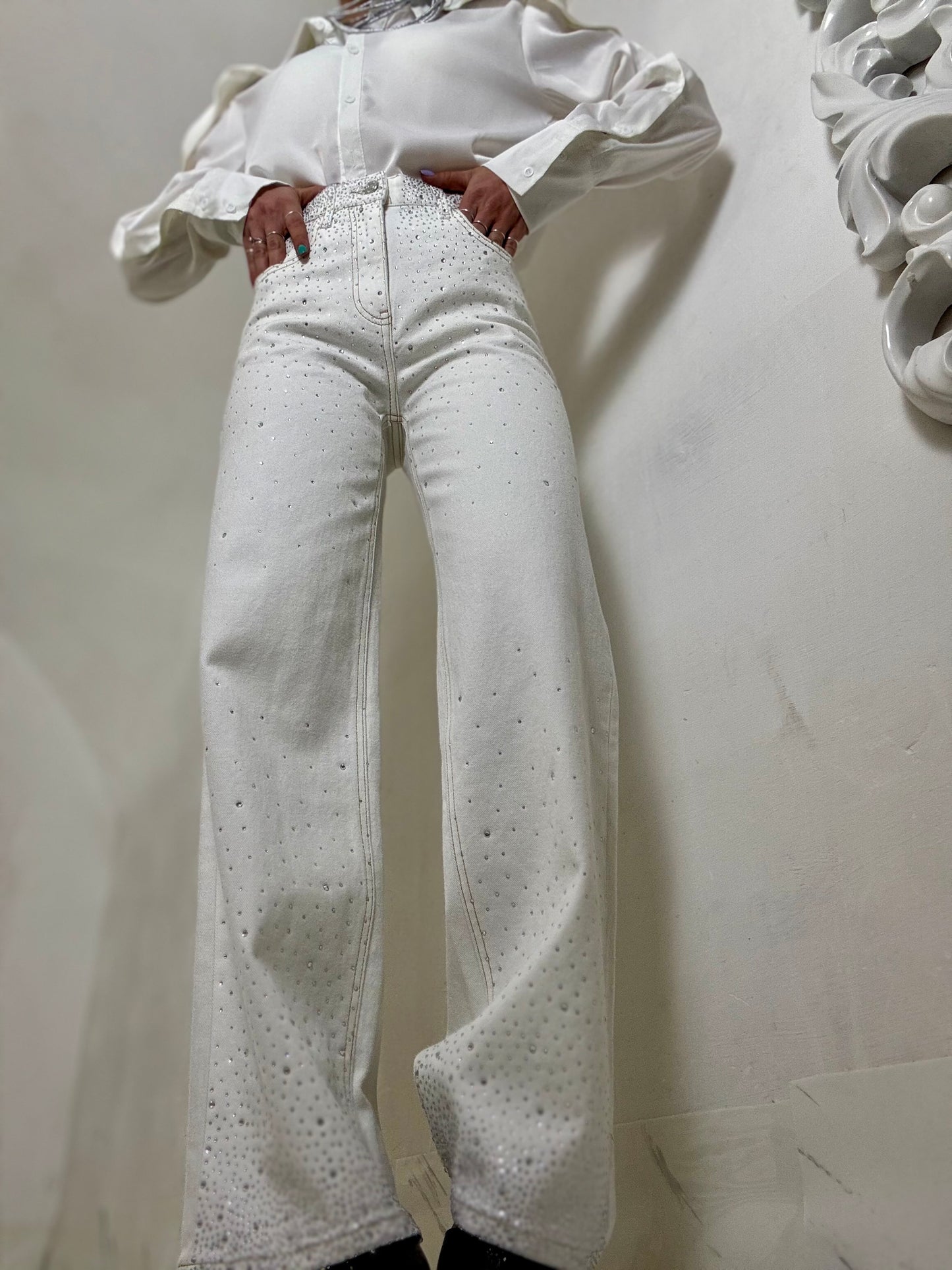 White Wide Strass