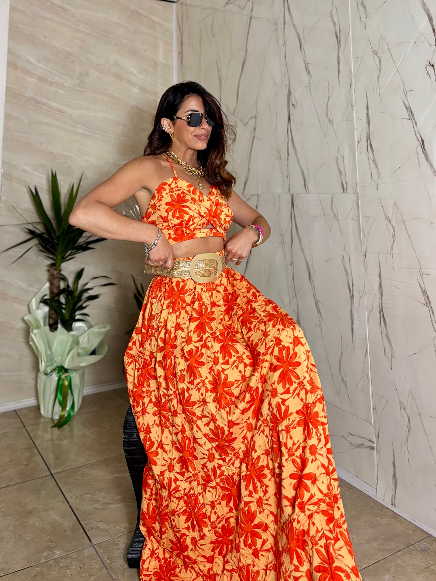 Set Orange Flor
