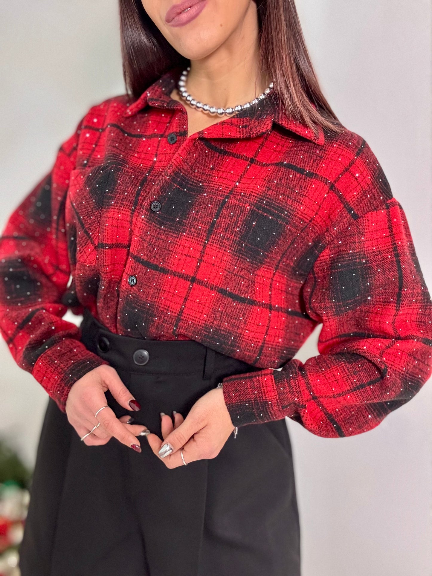 Camicia tartan strass
