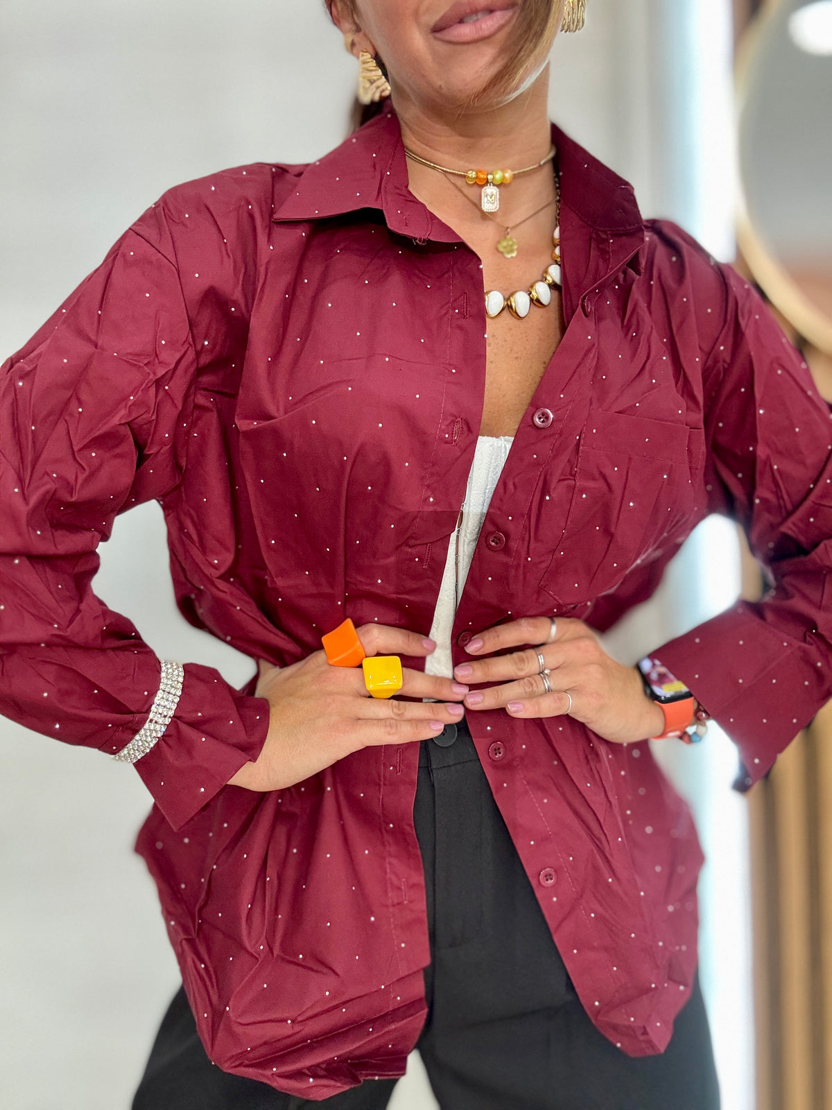 Camicia basic strass
