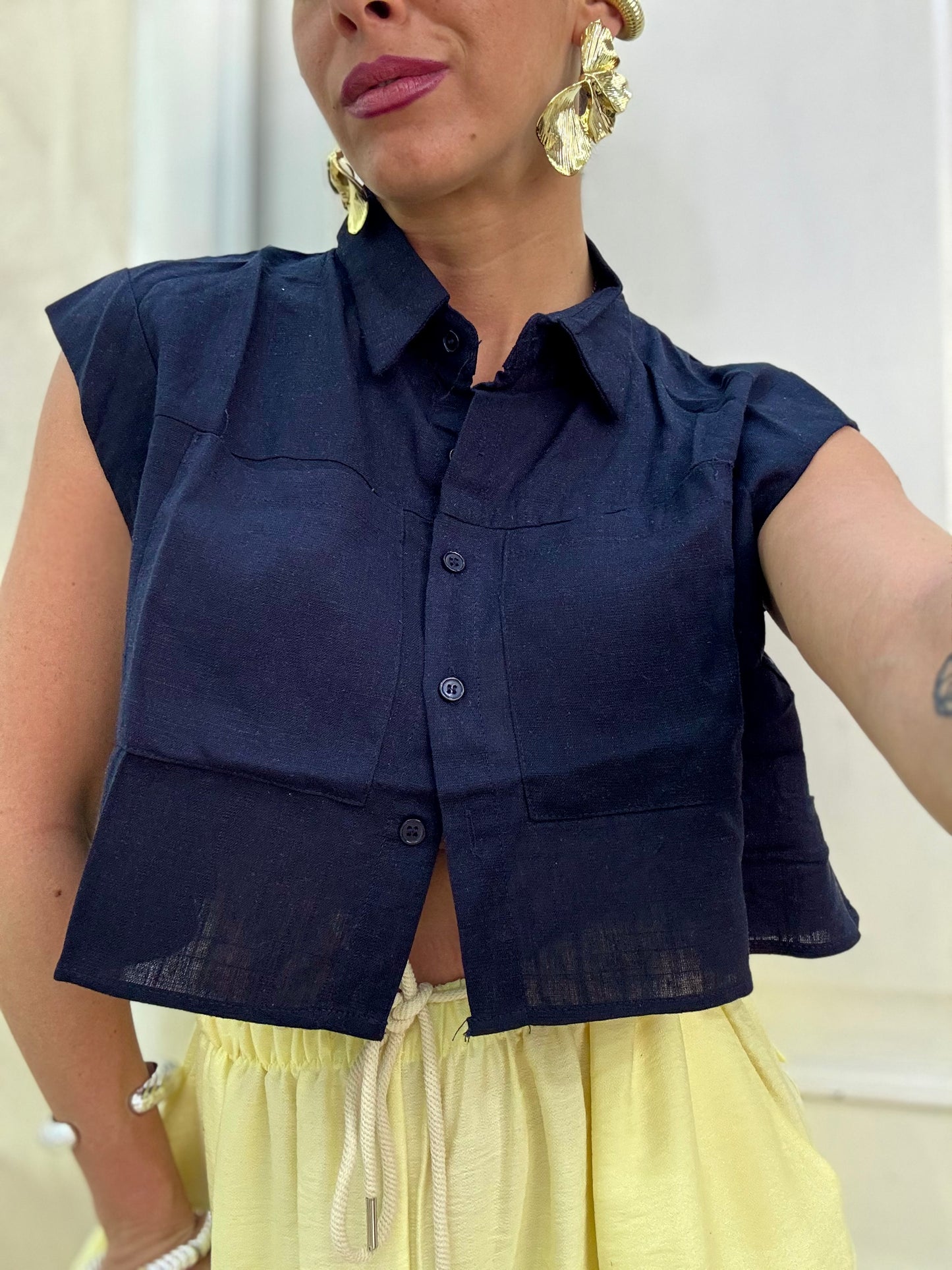 Camicia CROP lino