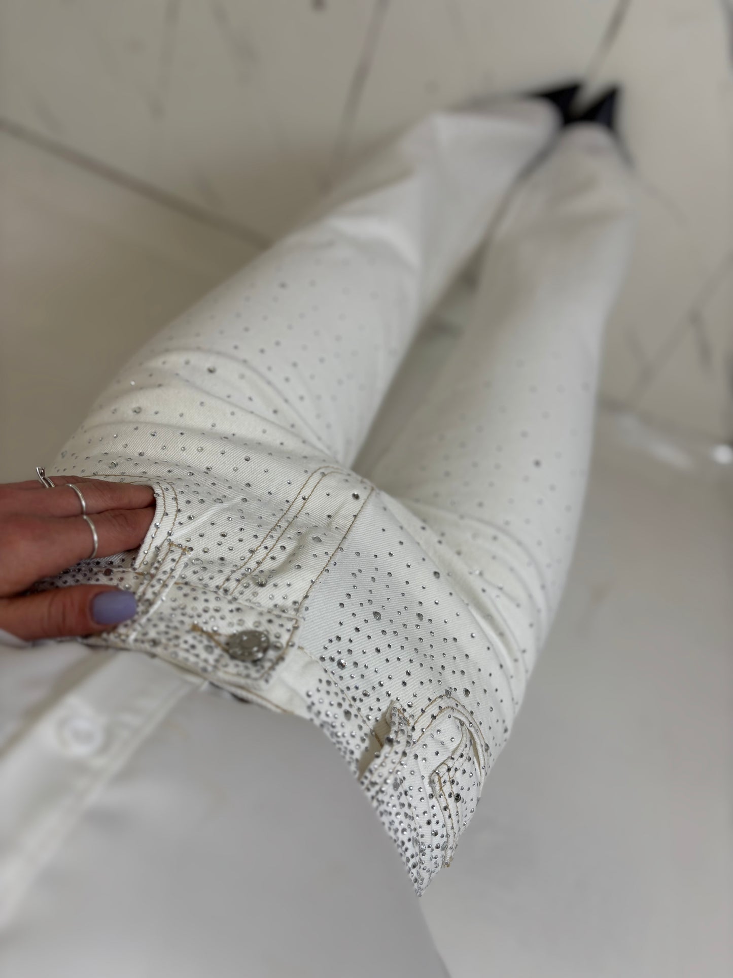 White Wide Strass