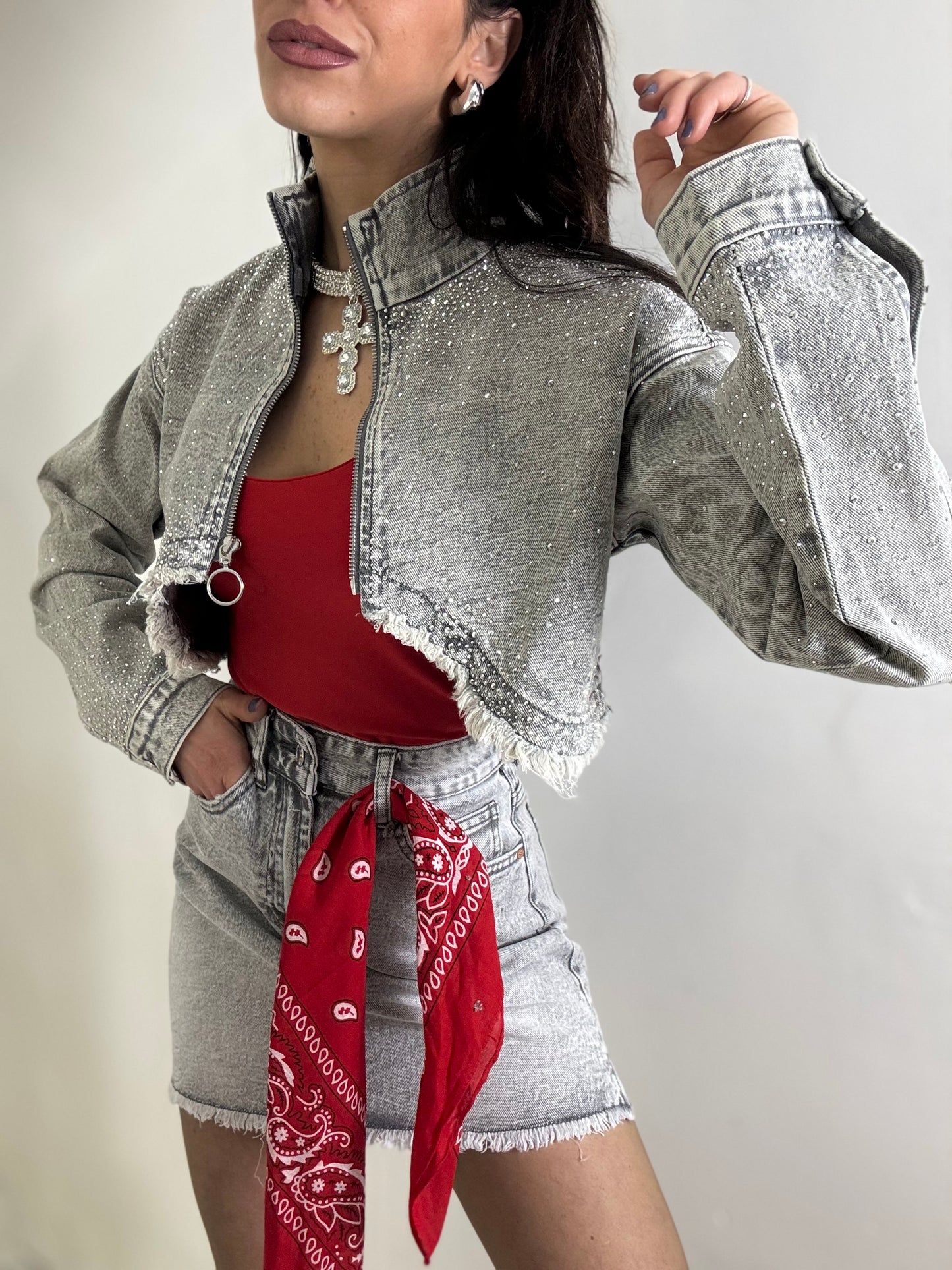 Jacket Denim Strass