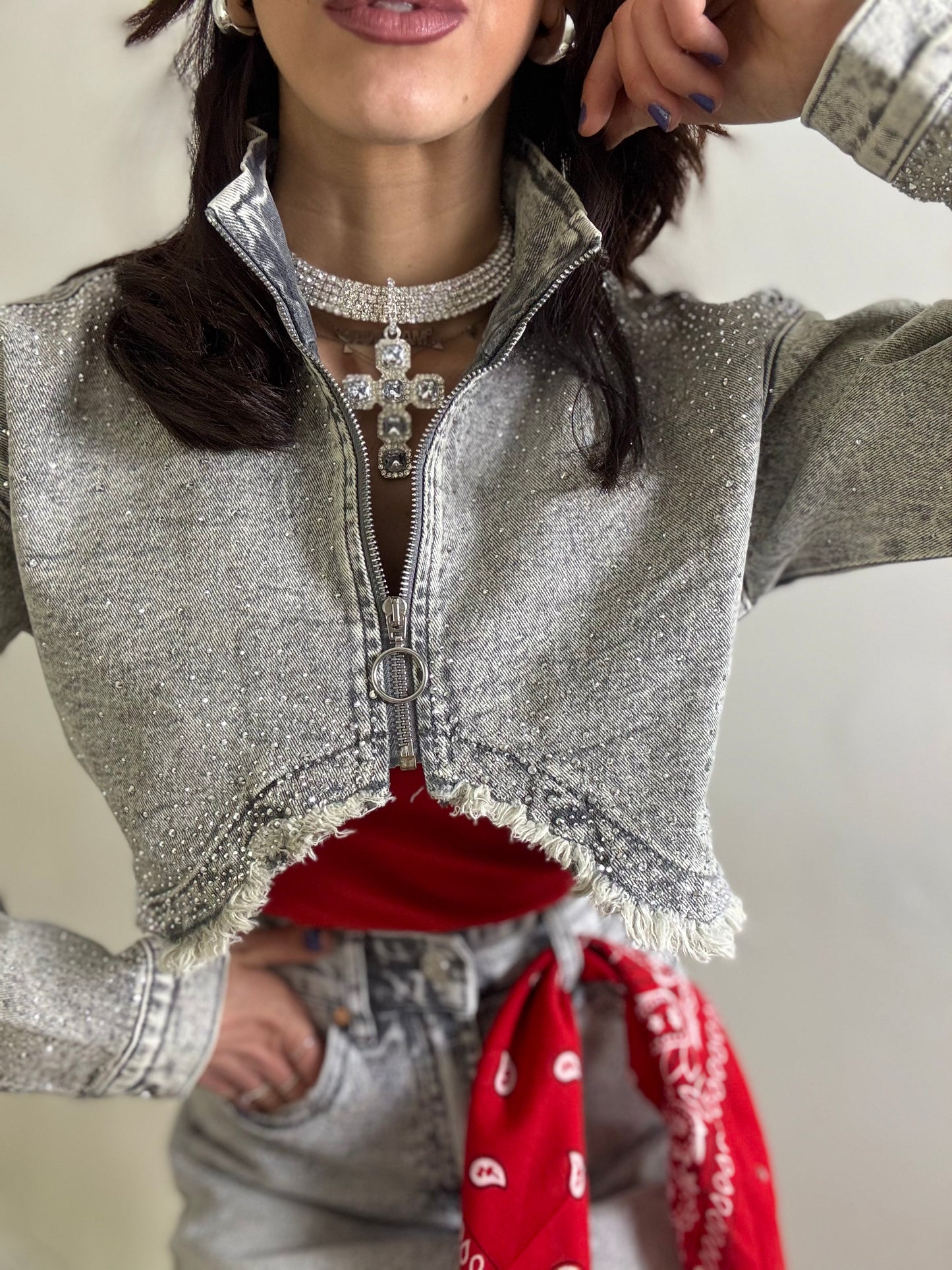 Jacket Denim Strass