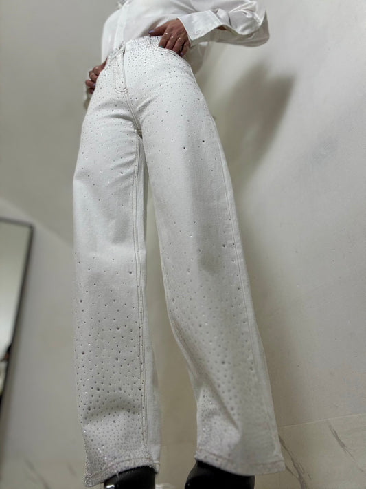 White Wide Strass