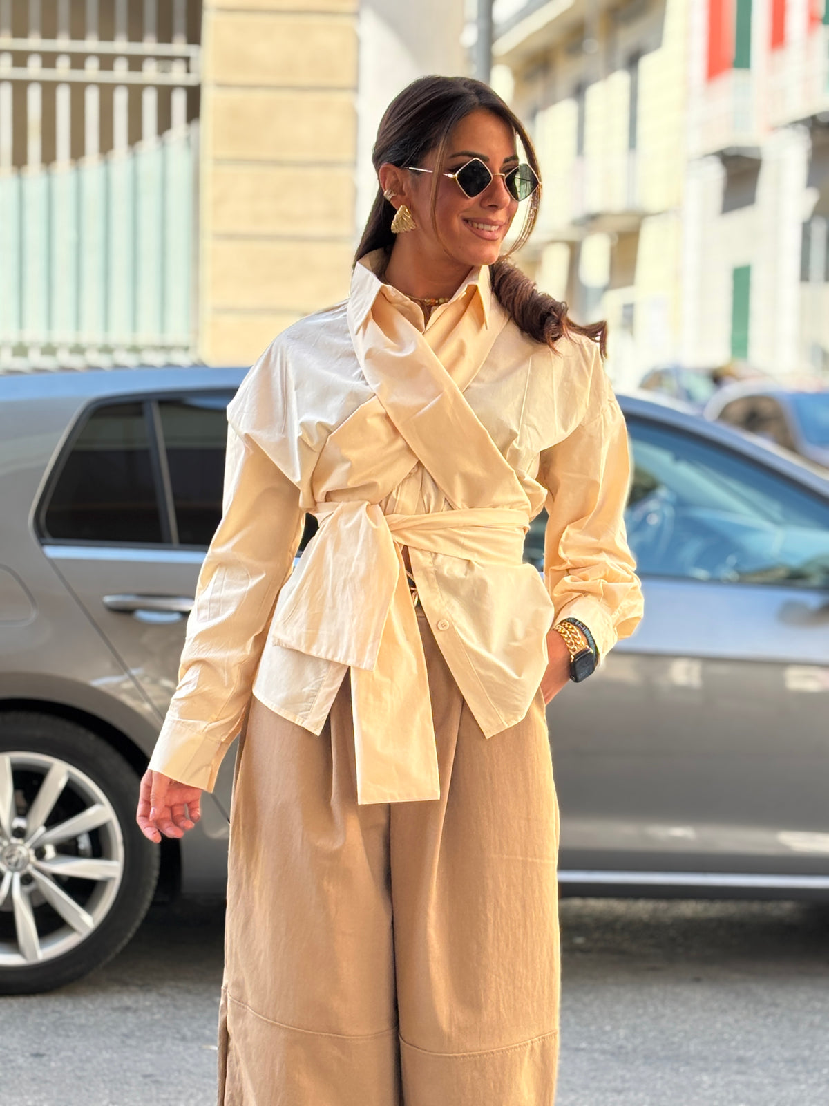 Camicia con maxi fusciacca